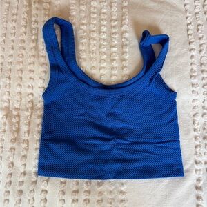 Nikibiki Blue Ribbed Crop Top